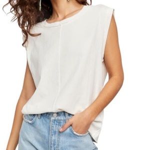 •FREE PEOPLE• NWT Raw Seams Muscle Tank